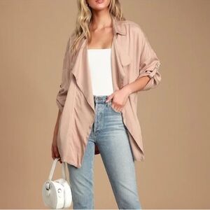 LULU’S-Lucky Break Blush Oversized Jacket In Blush (Size:XS)